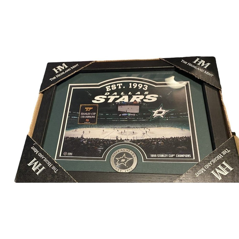DALLAS STARS MINT COIN FRAMED ARENA/STADIUM PHOTO & COIN by HIGHLAND MINT – NEW